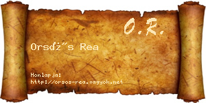 Orsós Rea névjegykártya